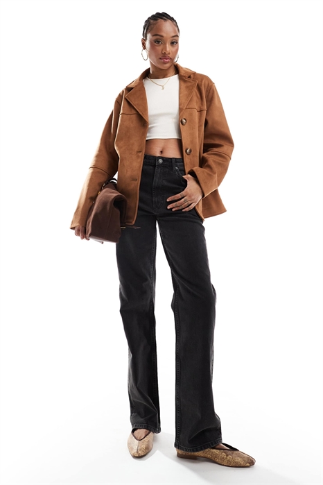 ASOS DESIGN: джинсы с прямым кроем, удлиненные, удобные, из эластичного материала артикул 140699881