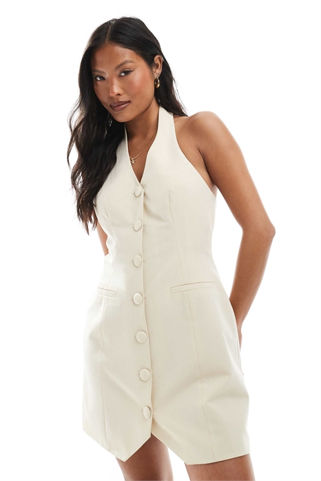 Мини-платье с завязками на шее артикул 138513312