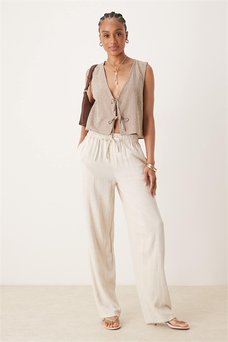 ASOS DESIGN — брюки-кюлоты из ткани под лен, для высоких артикул 147199504