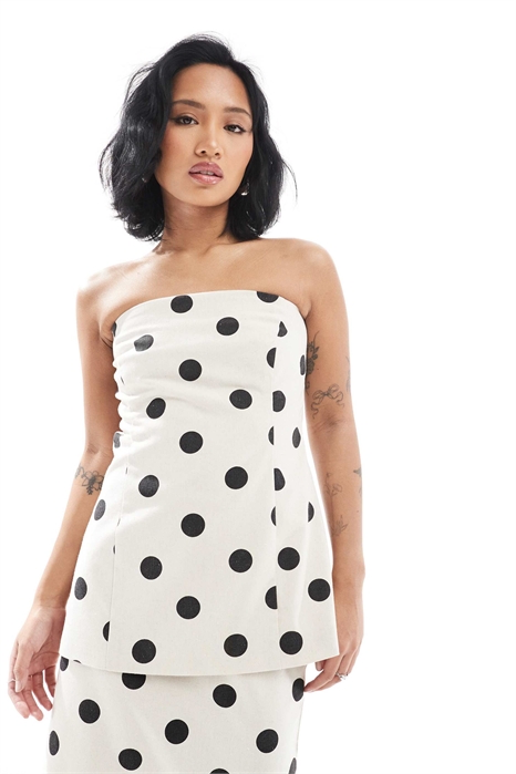 Эксклюзивный топ-бандо с удлиненным кроем из смесовой ткани co-ord артикул 140593249