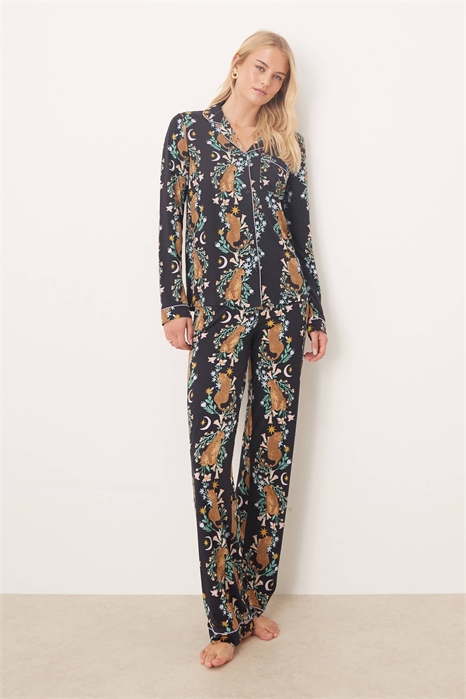 Пижамный комплект «Poly» с длинными рукавами и отложным воротником артикул 143498186