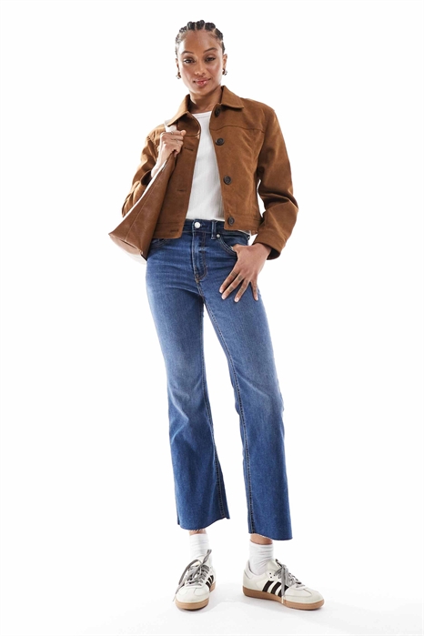 Джинсы-кюлоты с завышенной талией и расклешенными брючинами, модель d78 артикул 150062004