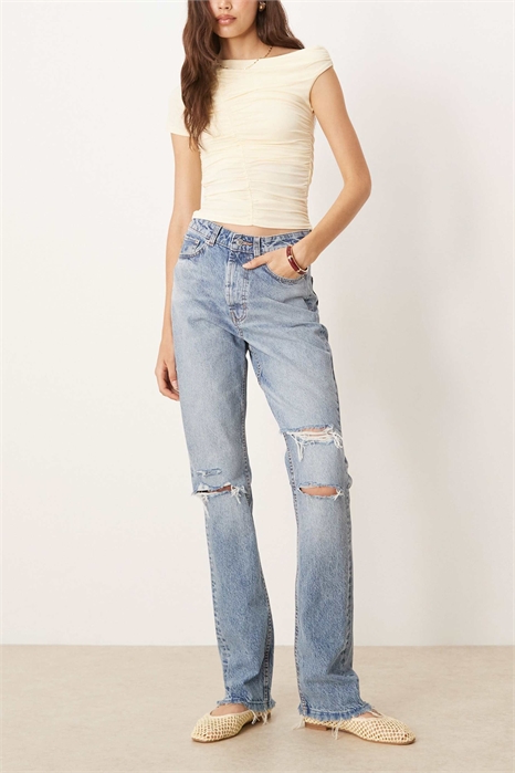 ASOS DESIGN — джинсы прямого кроя со средней посадкой для высоких артикул 147016647