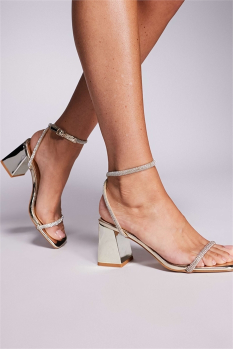 Сандалии Ciel с зеркальным эффектом и низким каблуком «диаманте» артикул 150158751