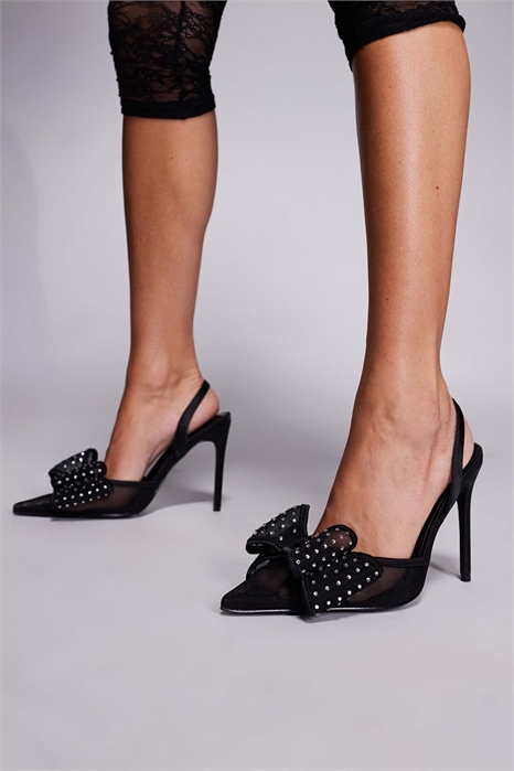 Туфли на каблуке Trisha с украшенным бантом артикул 149383163