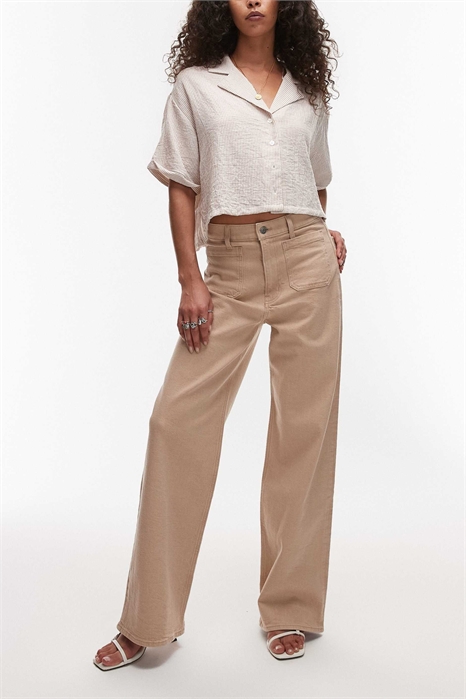 Джинсы Lupine с высокой талией и широкими брючинами, с накладными карманами спереди артикул 144644429