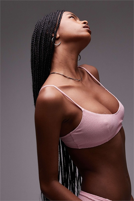 Топ бикини с квадратным вырезом на спине и гофрированной тканью в стиле «бубл» в стиле «микс-энд-матч» артикул 143964360