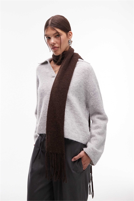 Шарф из высококачественной шерсти с бахромой артикул 150500203