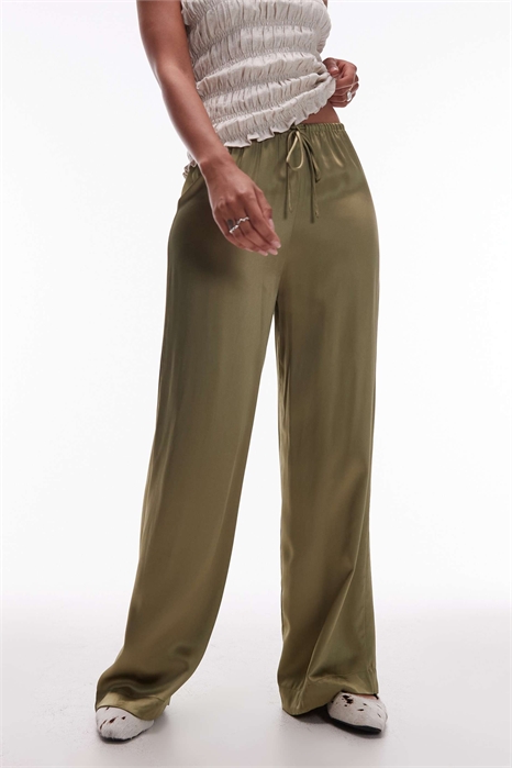 Брюки-кюлоты из сатина с широкими брючинами артикул 148660847