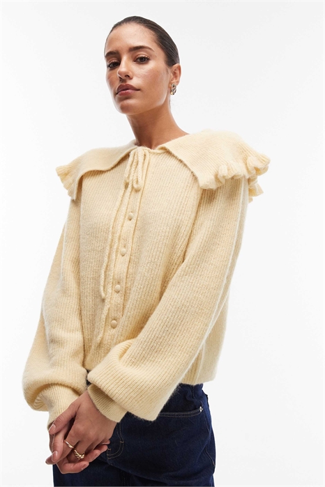 Кардиган из альпаки с большим воротником, завязывающимся спереди артикул 150204994