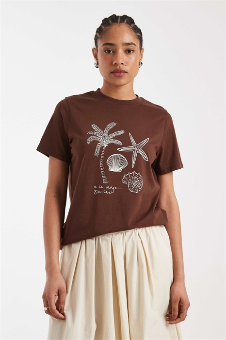 Футболка с принтом из пальмовых листьев для девушки артикул 155472574