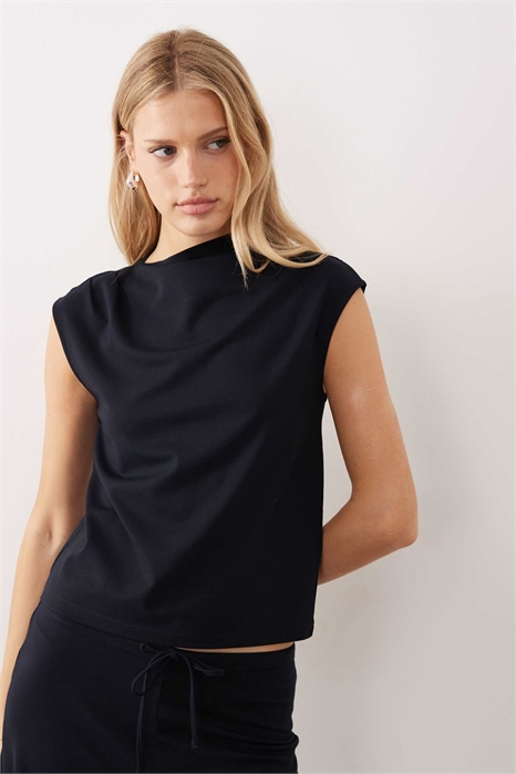 Комплект из асимметричной футболки и брюк Candela темно-синего цвета артикул 154853578