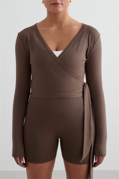 Длинный рукав с бесшовным облегающим кроем в стиле маккиато артикул 150760697