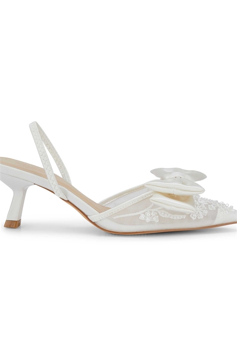 Сандалии с сетчатой задней частью, низким каблуком и бантиком артикул 151942797