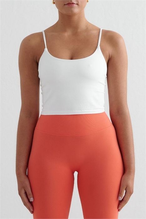 Белая майка без швов с бретелями артикул 150759132