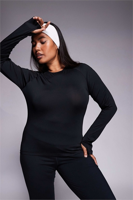 Футболка с длинным рукавом, облегающего кроя, с быстрым высыханием и изображением кривой артикул 136003320