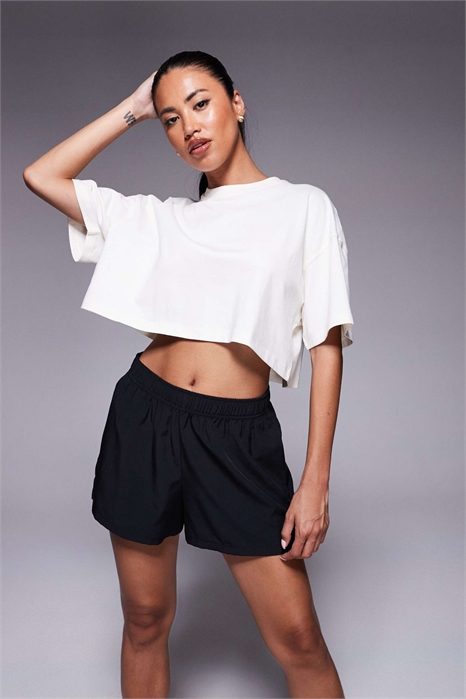 Укороченная футболка Icon из плотной хлопковой ткани с технологией быстрого высыхания артикул 142658671