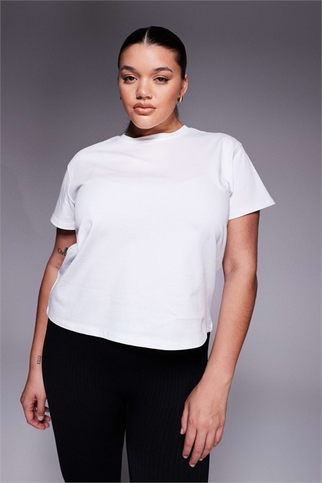 Хлопковая футболка прямого кроя с изображением кривой и технологией быстрого высыхания артикул 151995657