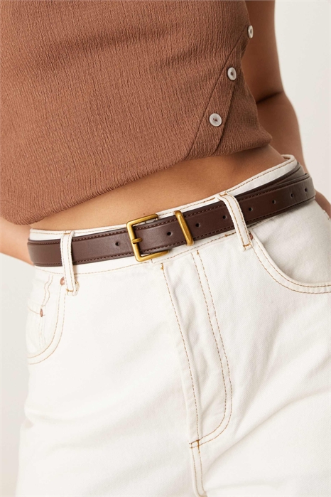 Пояс на талии и бедрах с квадратной пряжкой артикул 143485184