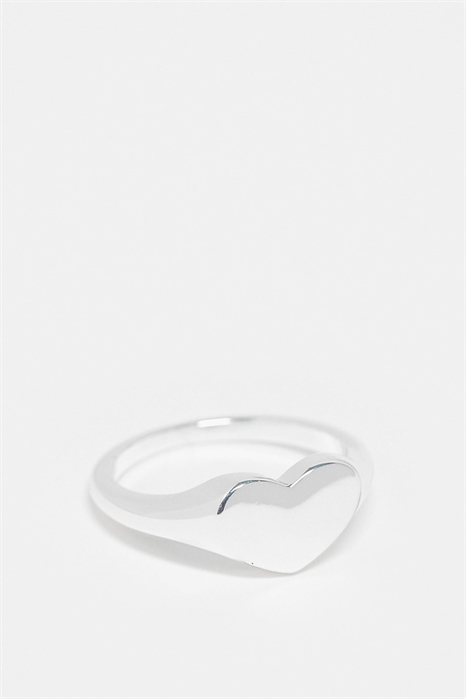 Кольцо с печаткой в форме изогнутого сердца артикул 136423877