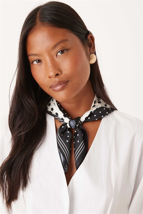Галстук кремового цвета с чёрными горошками артикул 149619594