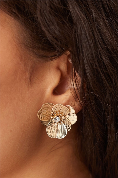 Небольшие серьги-гвоздики с миниатюрным цветочным узором из проволоки артикул 154603848