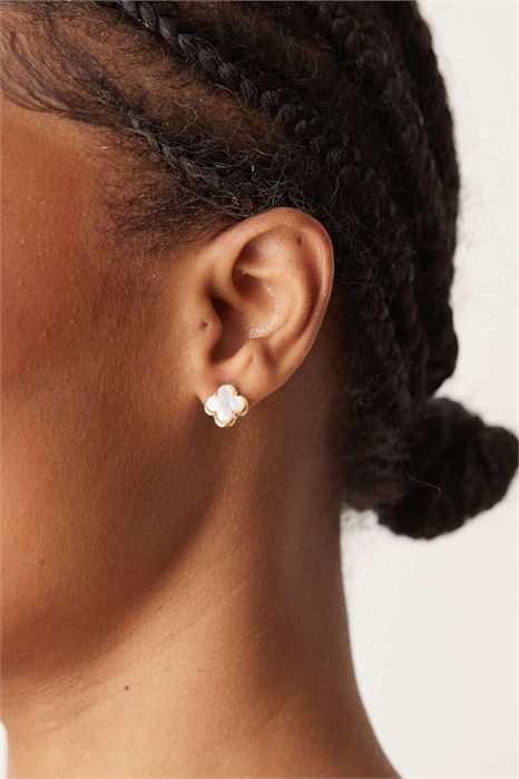 Серьги-гвоздики с клевером артикул 146783225