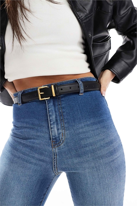 Пояс на талии и бедрах с квадратной пряжкой артикул 139898253