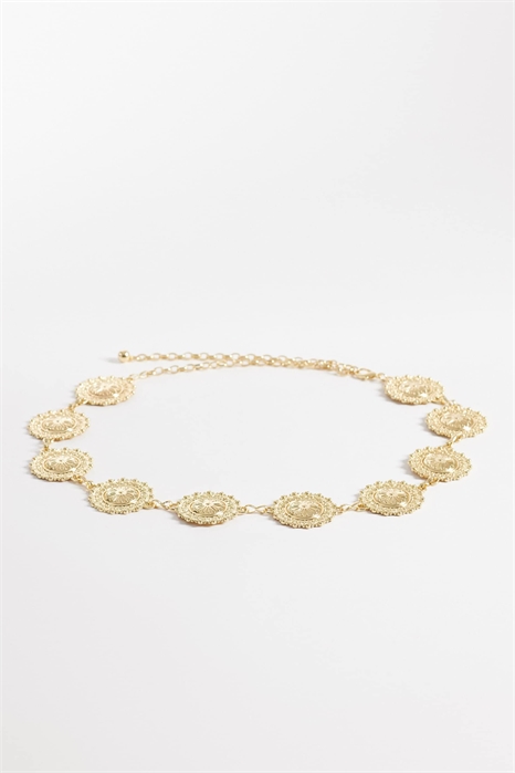 Широкий ремень с монетками артикул 153246280