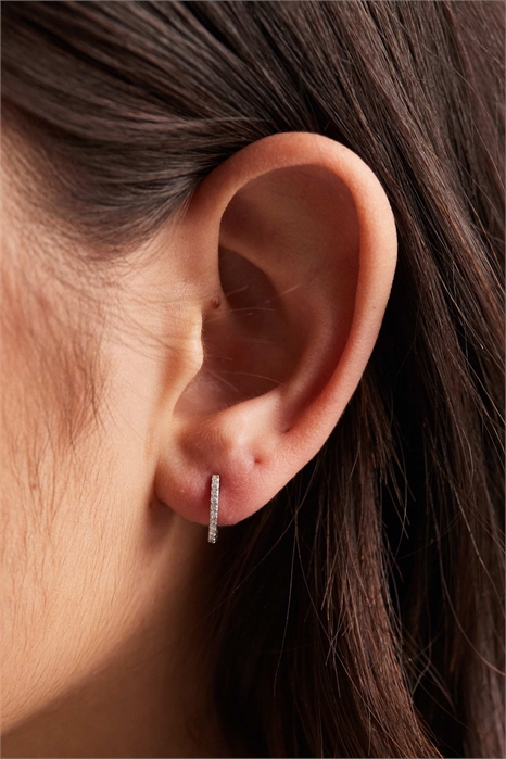 Серьги-кольца из прозрачного хрусталя диаметром 8 мм артикул 153890087