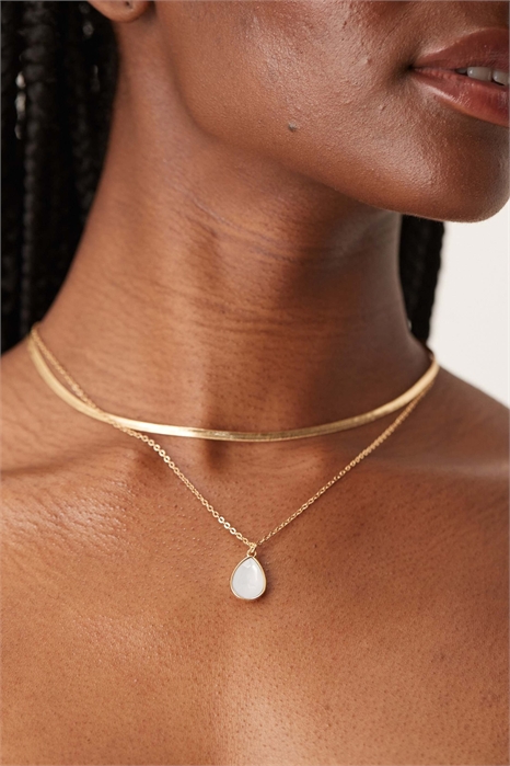 Многорядный кулон с полудрагоценным камнем артикул 140306953