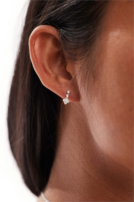 Серьги-гвоздики с хрустальными капельками артикул 148077111