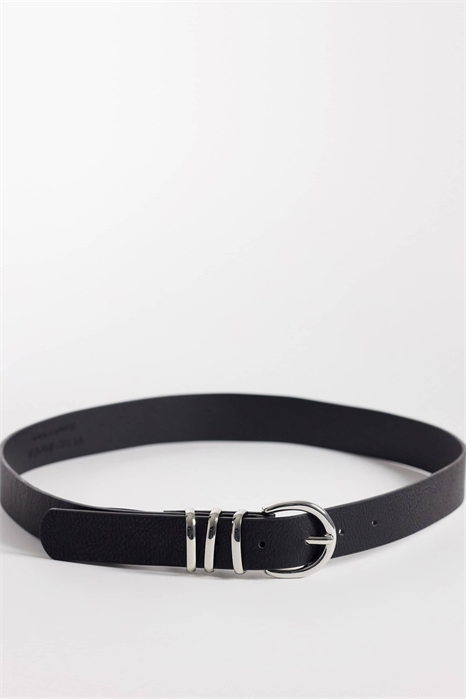 Пояс из искусственной кожи с серебряной пряжкой артикул 153084261