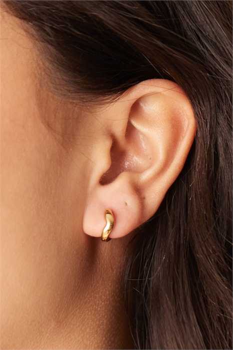 Серьги-кольца с круглыми волнистыми элементами артикул 141501333