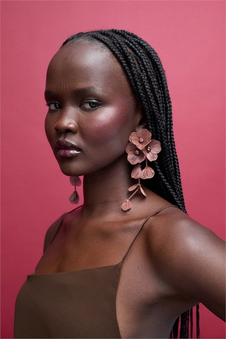 Серьги-подвески с 3D-рисунком в виде цветов артикул 154690416