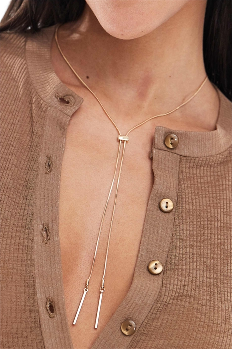 Колье «Лариат» с тонкой змеевидной цепочкой артикул 142436264