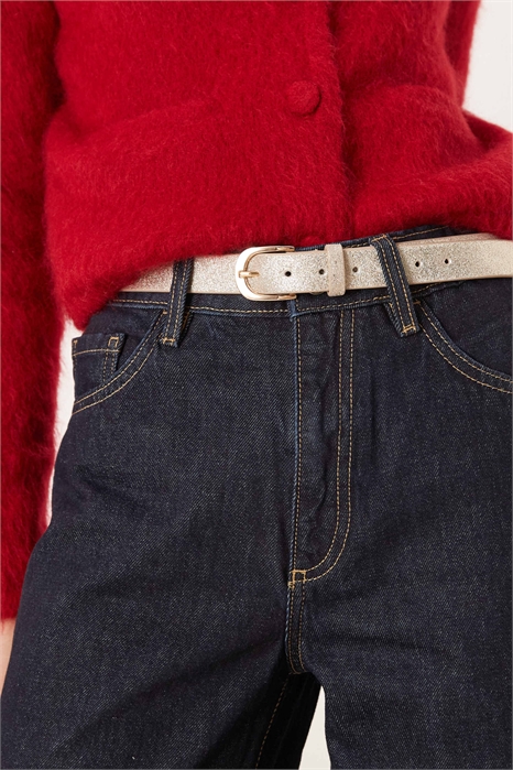 Ремень из кожи с металлическим отделом артикул 152558660