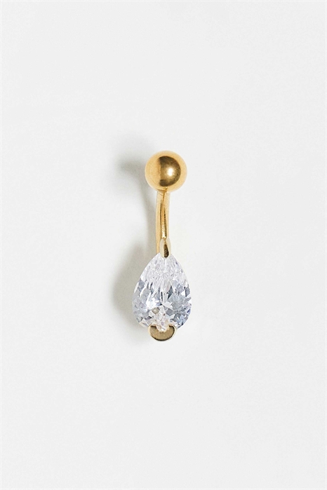 Бар для пупка из позолоченной стали с кристаллом в форме капли артикул 148077063