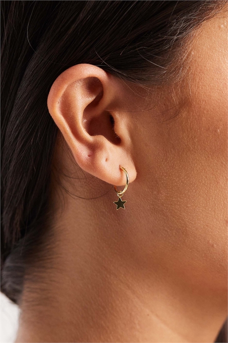 Серьги-кольца со звездками артикул 153890105
