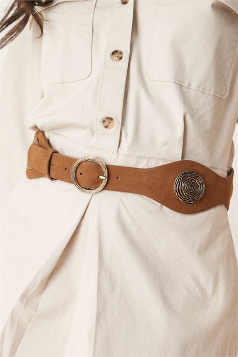 Кожаный ремень с эмблемой в виде розы артикул 148603571