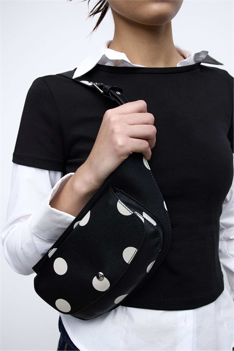 Пояс с плечевыми лямками в горошек, черный артикул 154970089