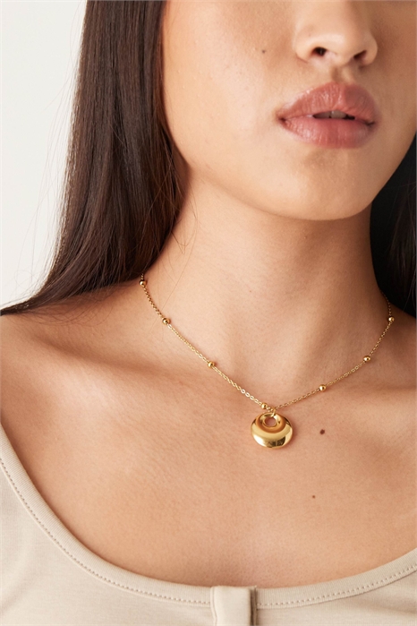 Колье с подвеской из расплавленного металла и цепочкой артикул 152383963