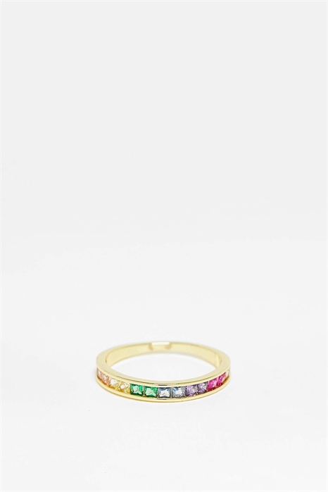 Кольцо для ношения в комплекте с покрытием из 18-каратного золота в цветах радуги артикул 126668620
