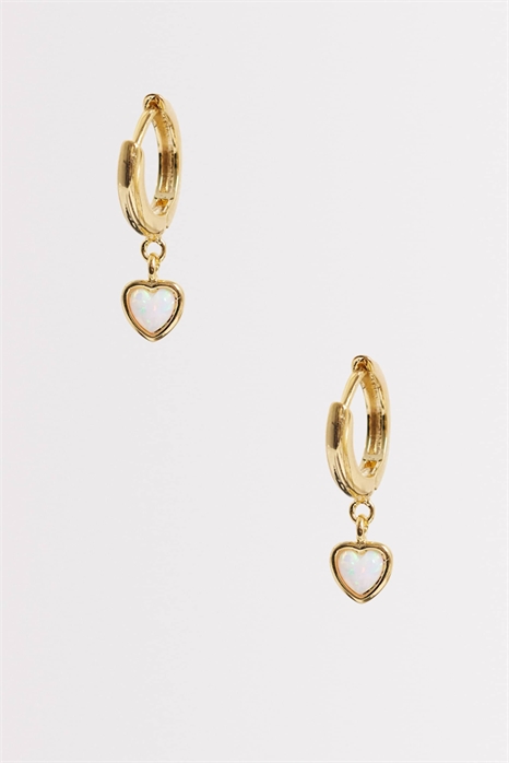 Серьги-кольца с подвеской в форме сердца артикул 153816910