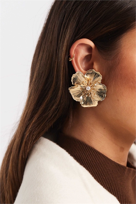 Серьги-гвоздики с крупным цветком от Bianca артикул 149048470