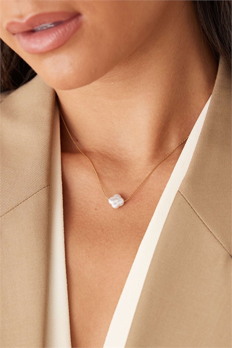 Колье с подвеской в форме клевера из нержавеющей стали с 18-каратным золотым покрытием артикул 150230015