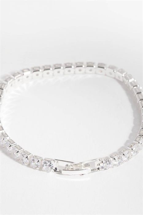 Браслет «теннис» с кубическим цирконием в форме багета из серебра артикул 150794160