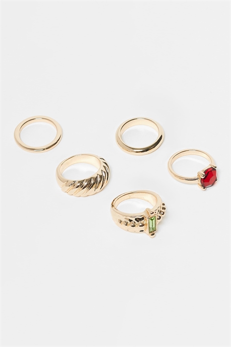 Набор из 5 изящных колец с искусственными камнями артикул 154100829