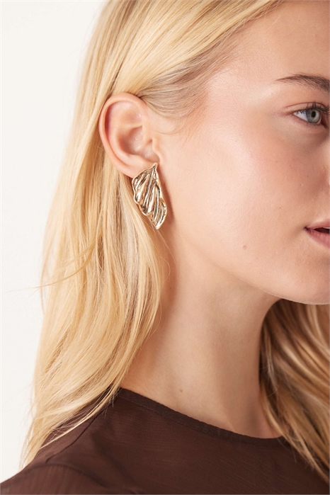 Серьги-гвоздики с листьями артикул 151092050