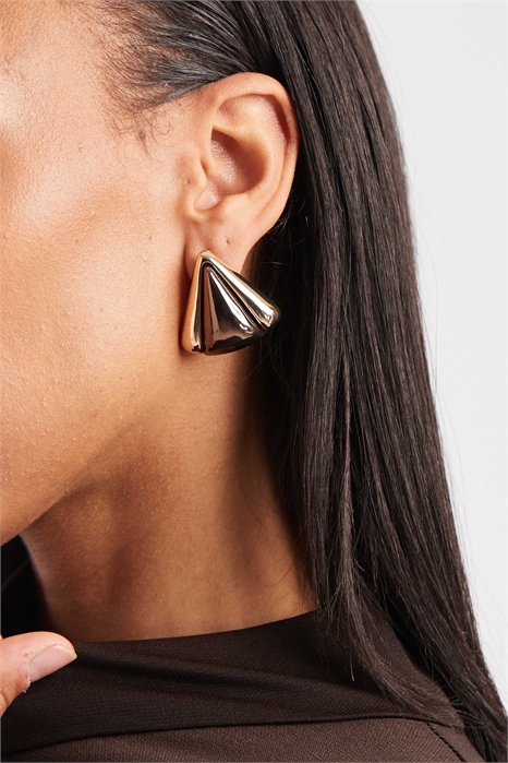 Эффектные серьги из смеси металлов артикул 151227123